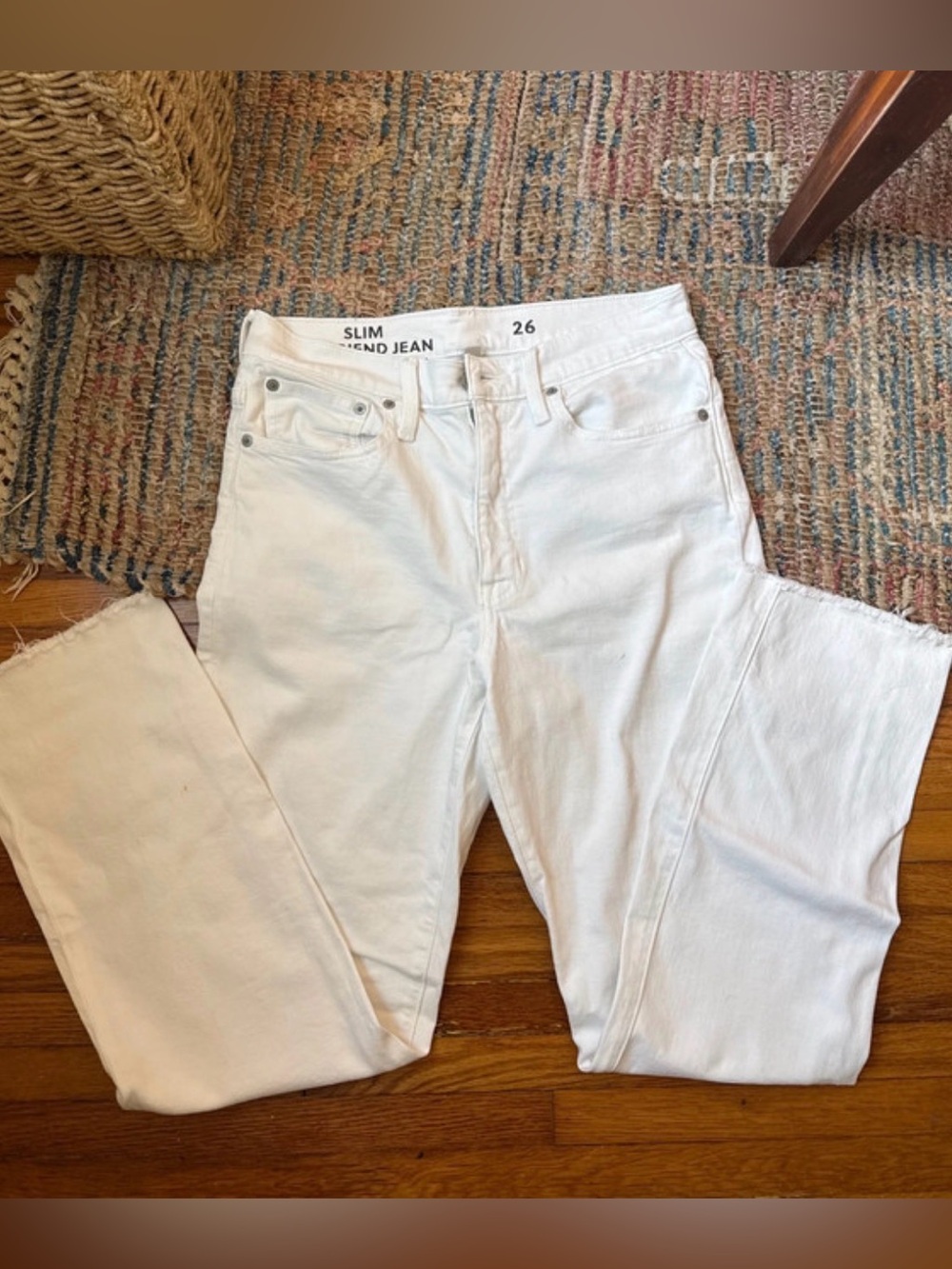 J.Crew Slim Straight Boyfriend Women’s Jeans - White, Sz 26 (us4)